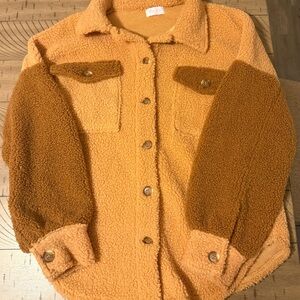 Pink Lily Warm Tan Sherpa Jacket
